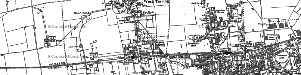 Old map of Worthing in 1909