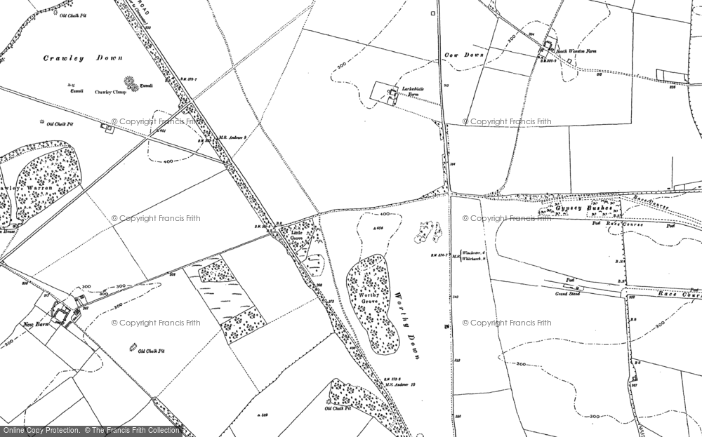 Old Map of Worthy Down, 1887 in 1887
