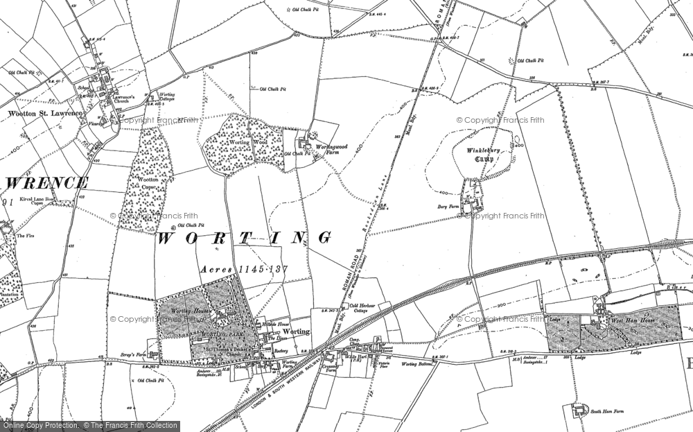 Old Map of Worting, 1894 in 1894