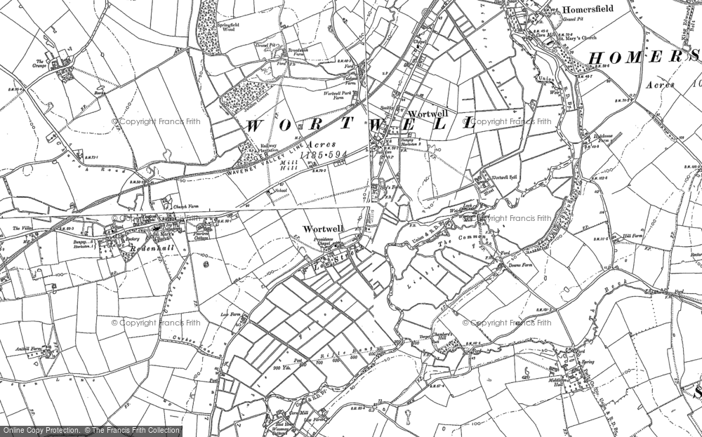 Old Map of Wortwell, 1903 in 1903