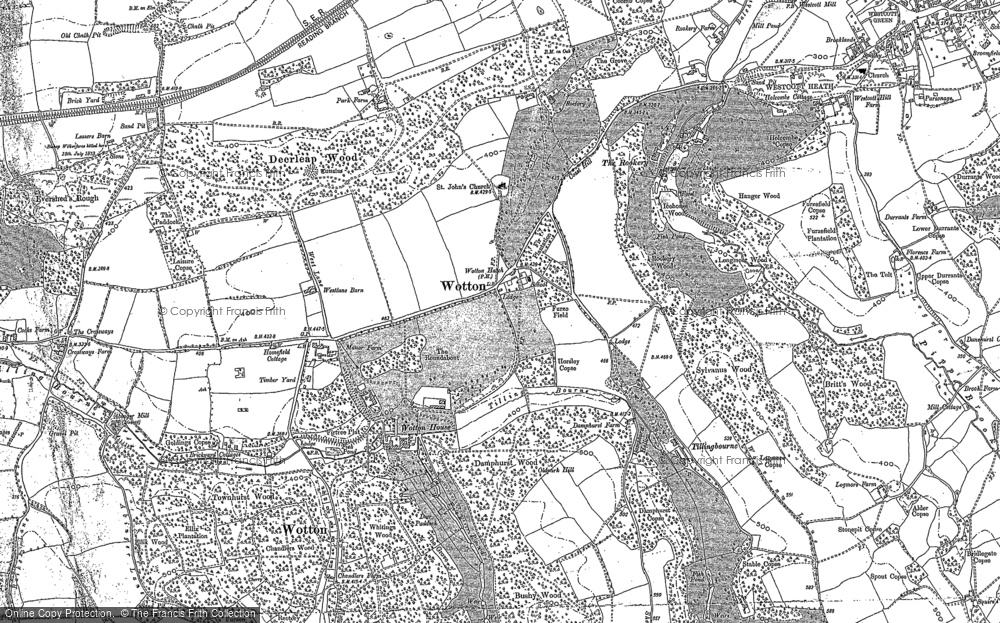 Old Map of Wotton, 1895 in 1895