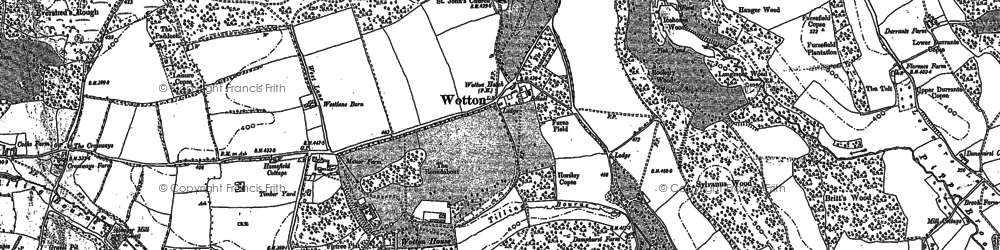 Old map of Westlane Barn in 1895