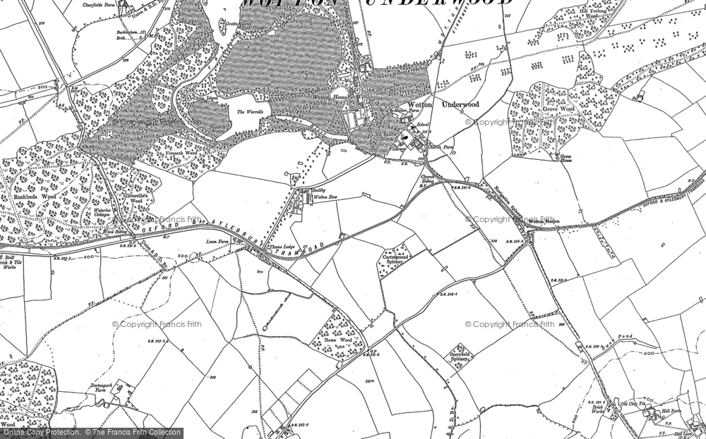 Old Map of Wotton Underwood, 1898 in 1898