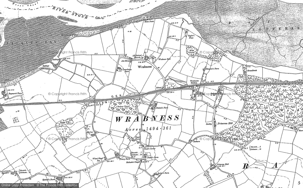 Old Map of Wrabness, 1902 in 1902
