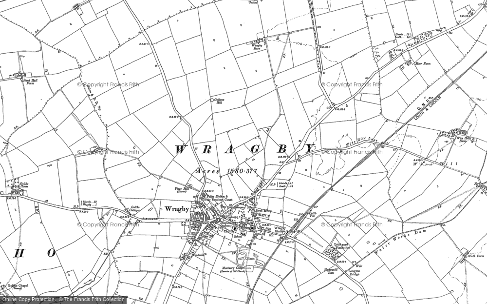 Old Map of Wragby, 1886 in 1886