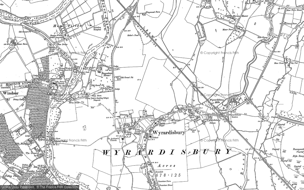 Old Map of Wraysbury, 1910 - 1932 in 1910