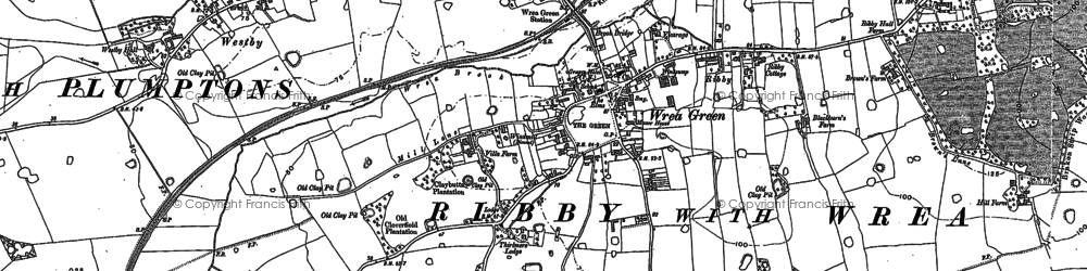 Old map of Wrea Green in 1892