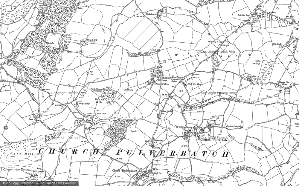 Old Map of Wrentnall, 1881 - 1882 in 1881