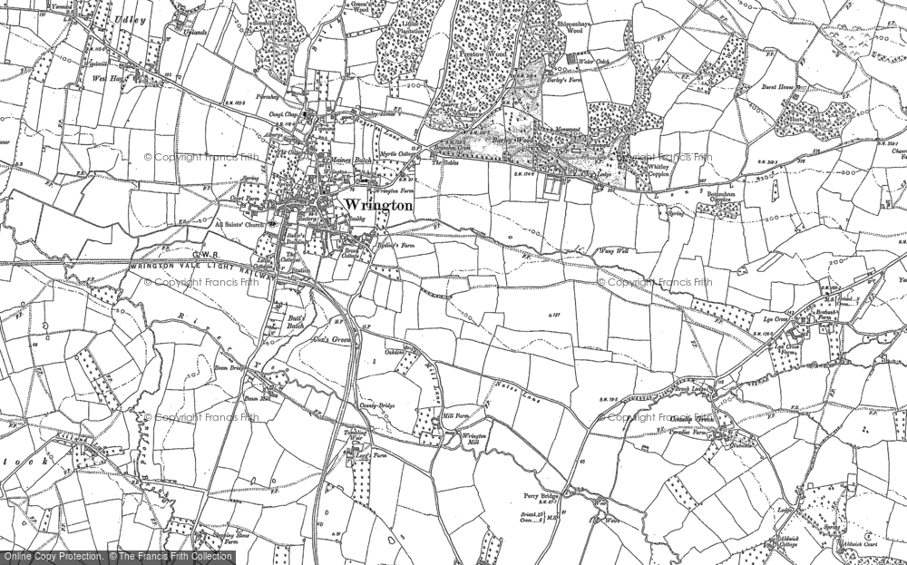 Old Map of Wrington, 1883 in 1883
