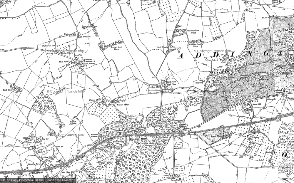 Old Map of Wrotham Heath, 1895 in 1895