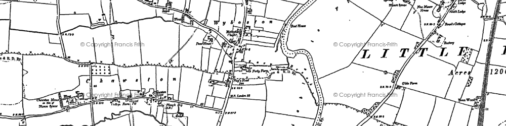 Old map of Wyboston in 1900