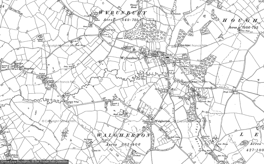Old Map of Historic Map covering Wybunbury Grange in 1897