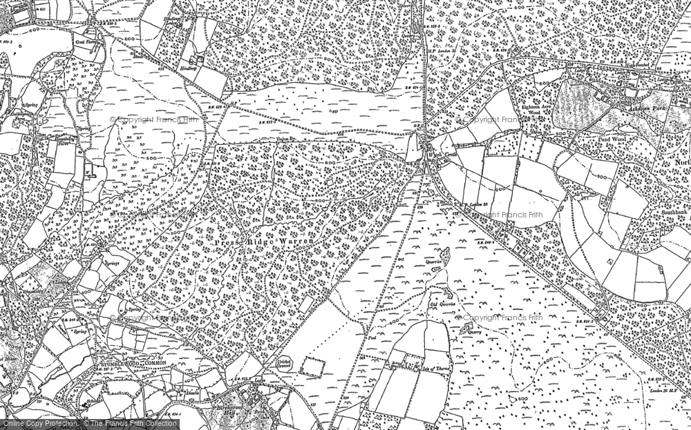 Old Map of Wych Cross, 1897 in 1897