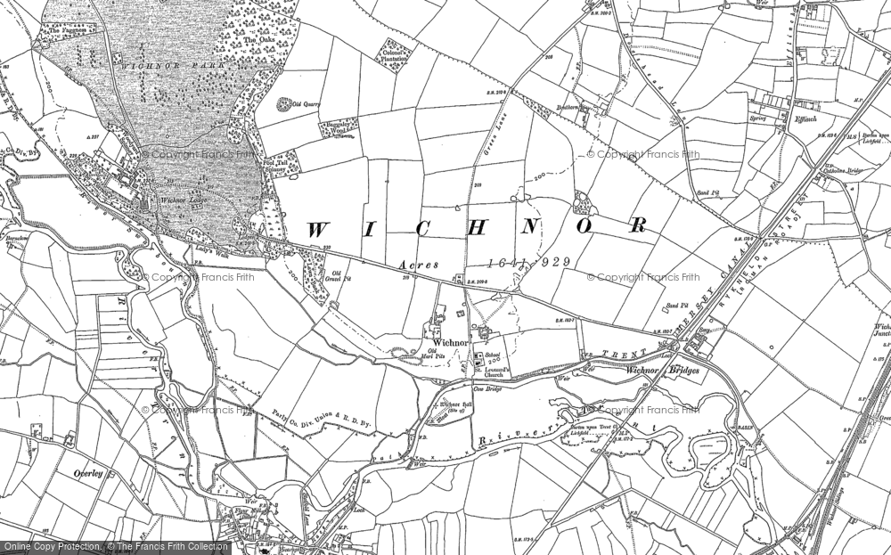 Old Map of Wychnor, 1882 in 1882