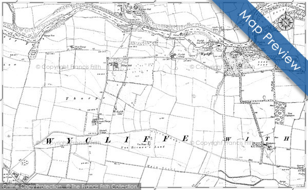 Old Map of Historic Map covering Whorlton Beck in 1912