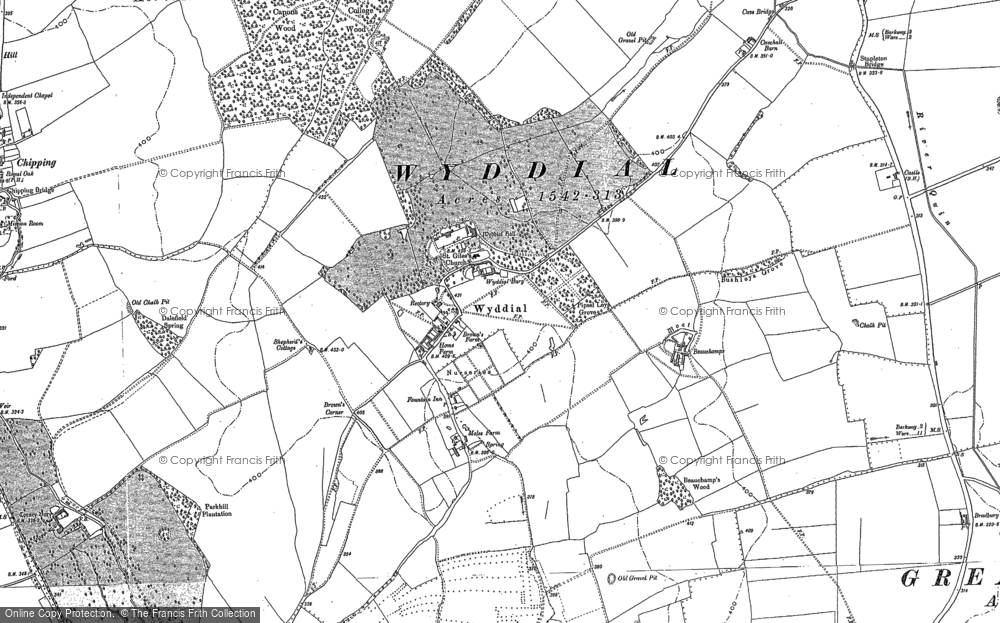 Old Map of Historic Map covering Beauchamps in 1896