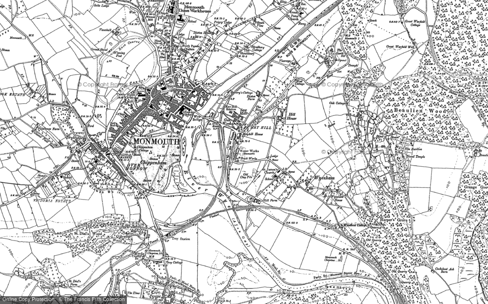 Old Map of Wyesham, 1900 - 1903 in 1900