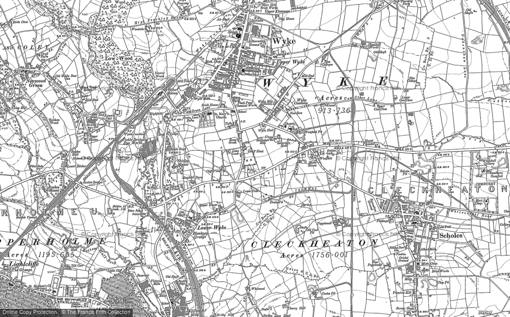 Old Map of Wyke, 1892 in 1892