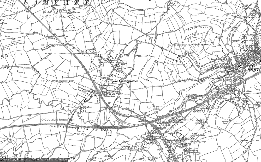 Old Map of Wyke Champflower, 1896 in 1896