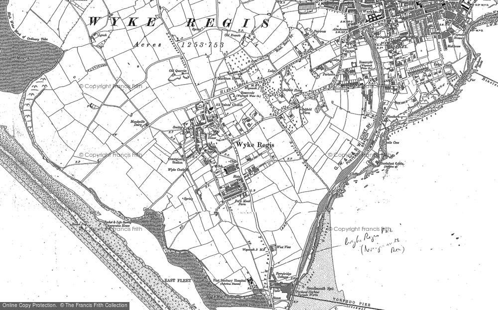 Old Map of Wyke Regis, 1927 in 1927