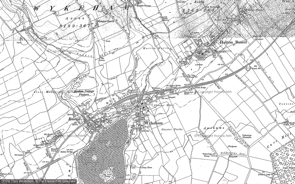 Old Map of Historic Map covering Wykeham Abbey in 1889