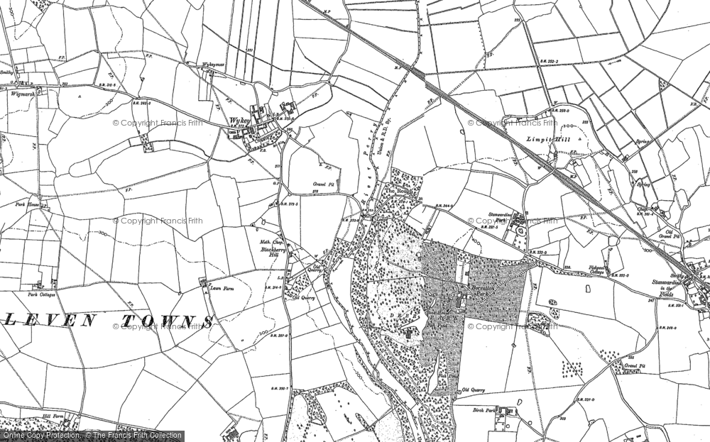 Old Map of Historic Map covering Blackbow Hill in 1880