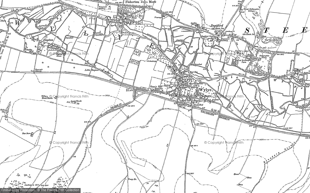 Old Map of Wylye, 1899 in 1899