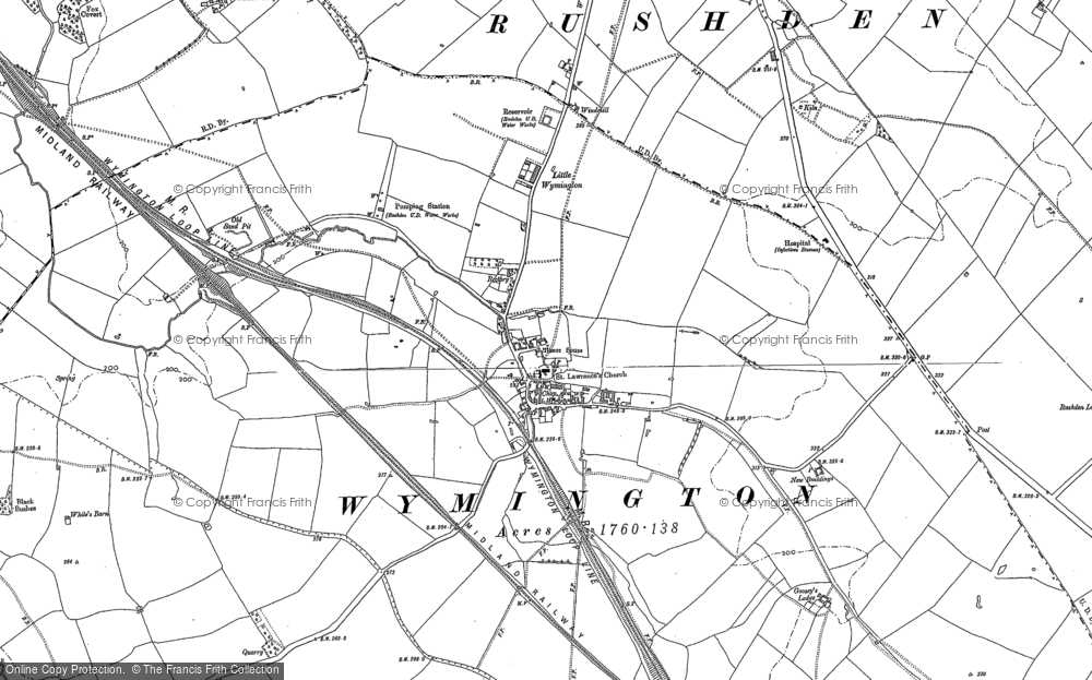 Old Map of Wymington, 1899 in 1899
