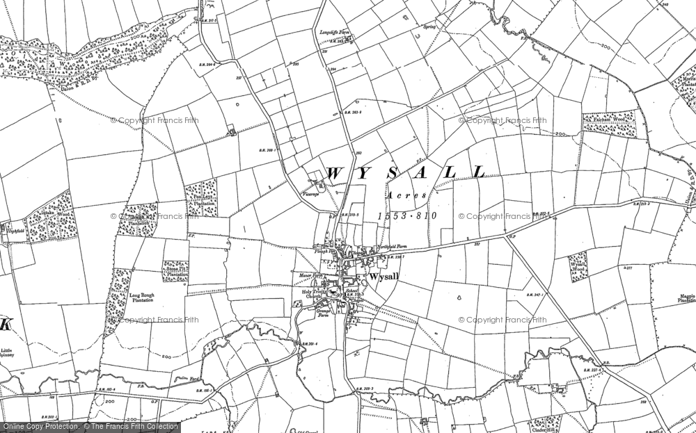 Old Map of Wysall, 1883 in 1883