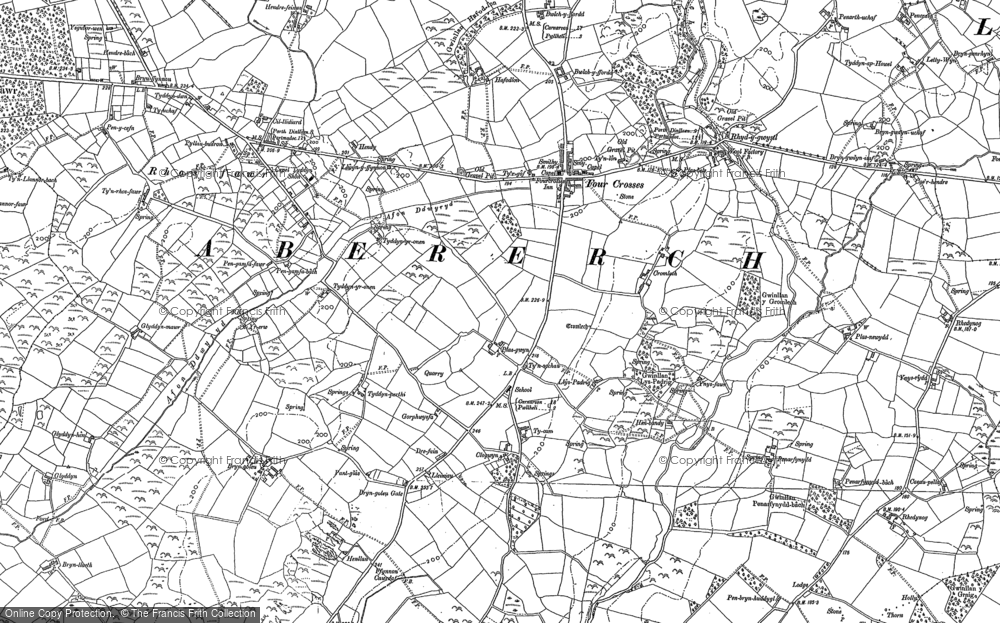 Old Map of Historic Map covering Brynllaeth in 1888