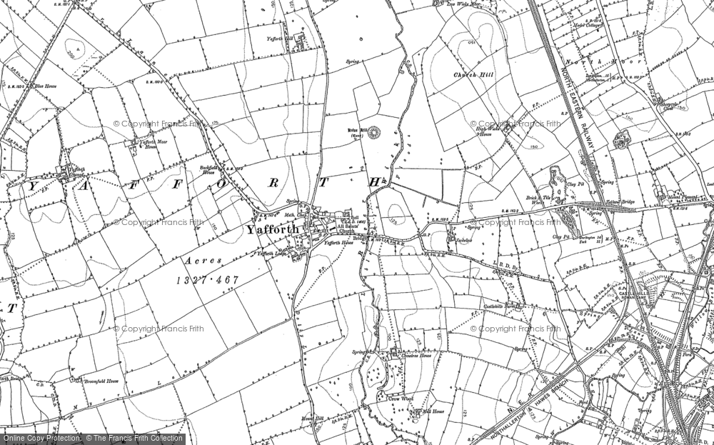 Old Map of Historic Map covering Yafforth Moor Ho in 1891