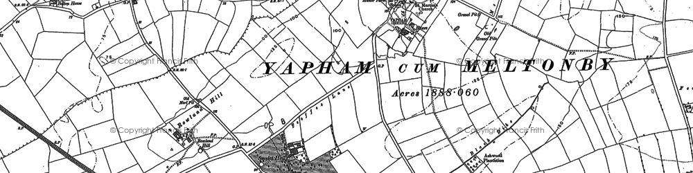 Old map of Yapham in 1890