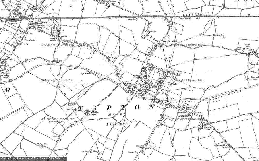 Old Map of Yapton, 1896 in 1896