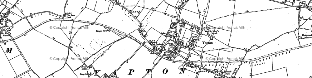 Old map of Yapton in 1896