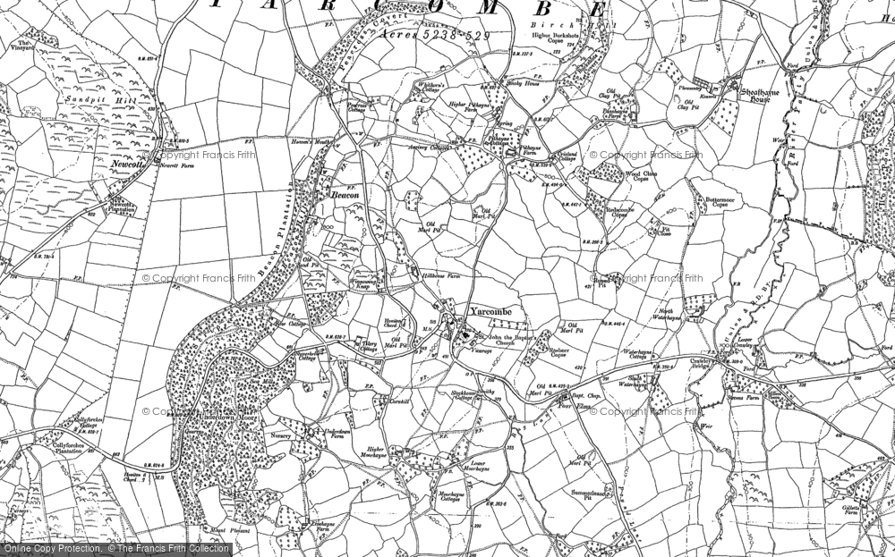 Old Map of Yarcombe, 1887 - 1903 in 1887