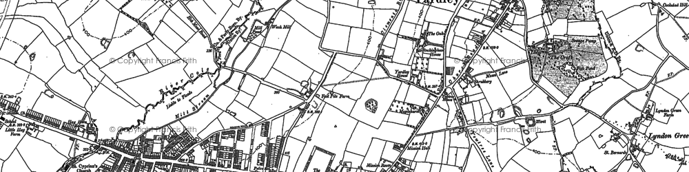 Old map of South Yardley in 1886