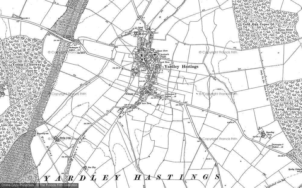 Old Map of Yardley Hastings, 1899 in 1899