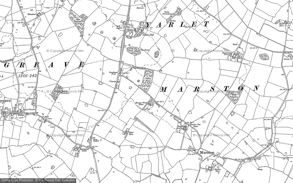 Old Map of Yarlet, 1880 - 1881 in 1880