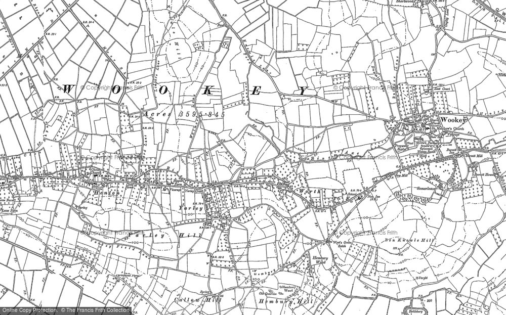 Old Map of Yarley, 1884 in 1884
