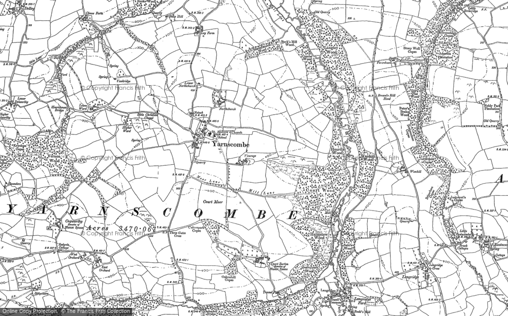 Old Map of Yarnscombe, 1886 in 1886