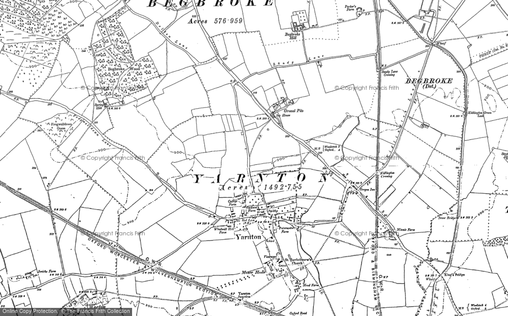 Old Map of Yarnton, 1898 - 1911 in 1898