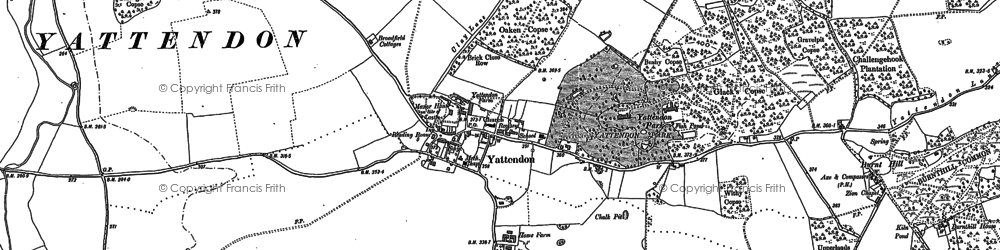 Old map of Yattendon in 1898