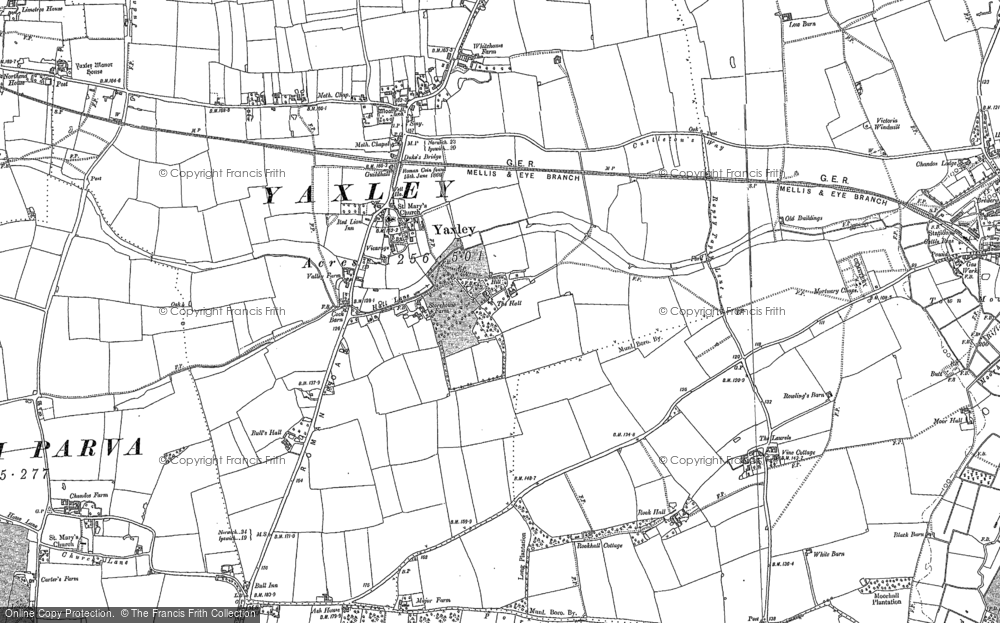 Old Map of Yaxley, 1885 - 1903 in 1885