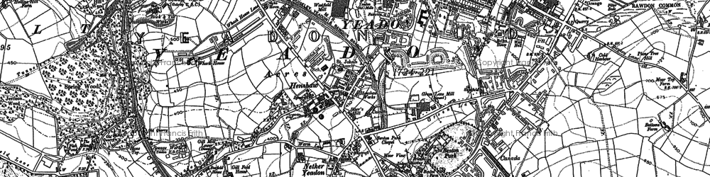 Old map of Yeadon in 1891