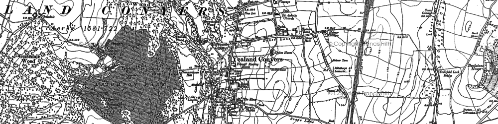 Old map of Yealand Conyers in 1911