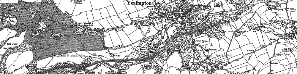 Old map of Yealmpton in 1886