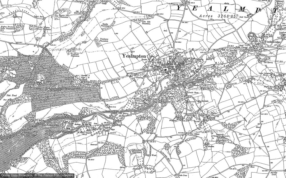 Old Map of Historic Map covering Kitley (Hotel) in 1886