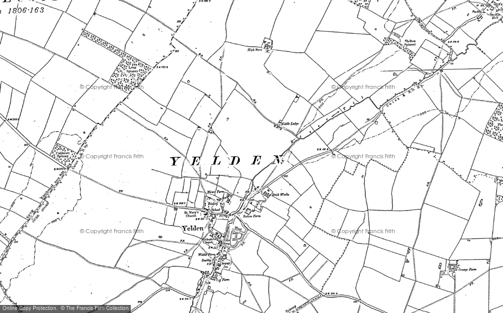 Old Map of Yelden, 1899 - 1900 in 1899