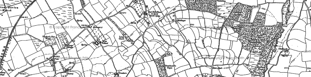 Old map of Lower Yelland in 1886