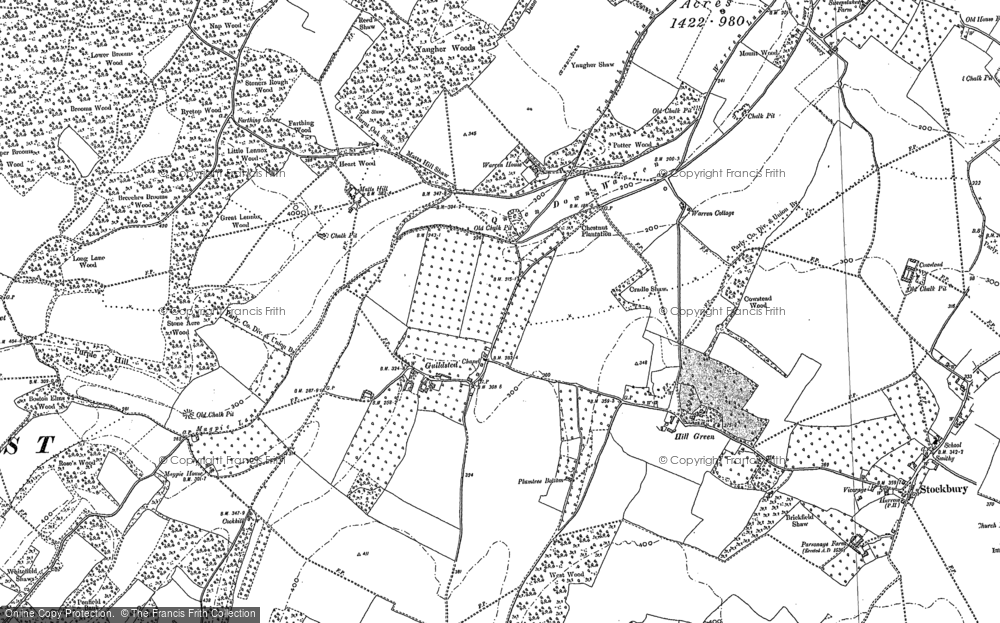 Old Map of Historic Map covering Hill Green in 1895